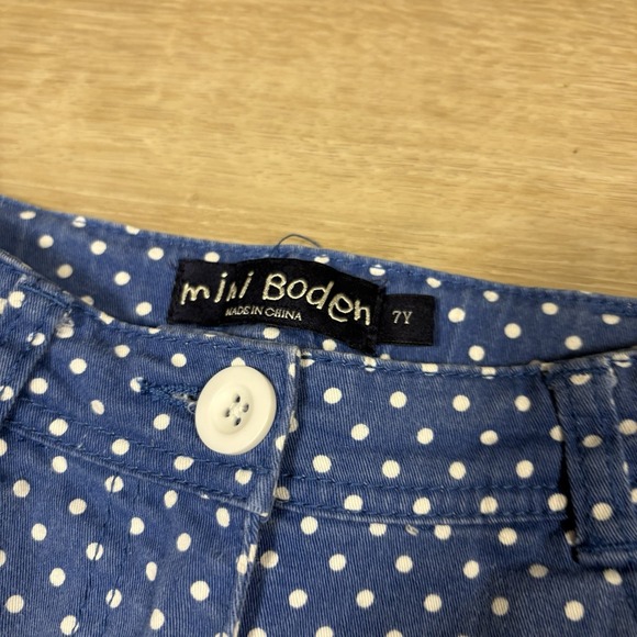Mini Boden Girls 7Y Blue Polka Dot  Pants Adjustable Waist Pockets Girl - Picture 5 of 8